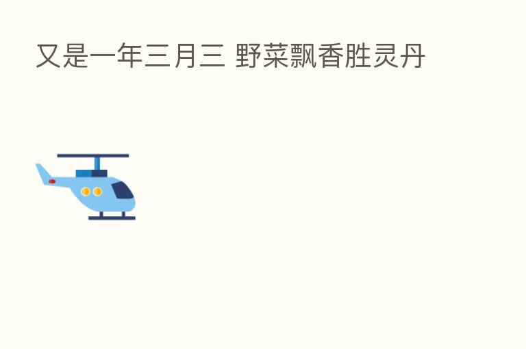 又是一年三月三 野菜飘香胜灵丹