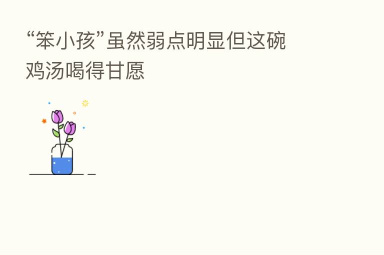 “笨小孩”虽然弱点明显但这碗鸡汤喝得甘愿