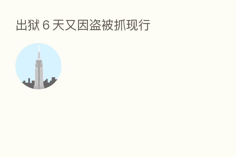 出狱６天又因盗被抓现行