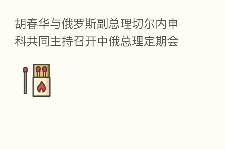 胡春华与俄罗斯副总理切尔内申科共同主持召开中俄总理定期会晤委员会   二十五次会议