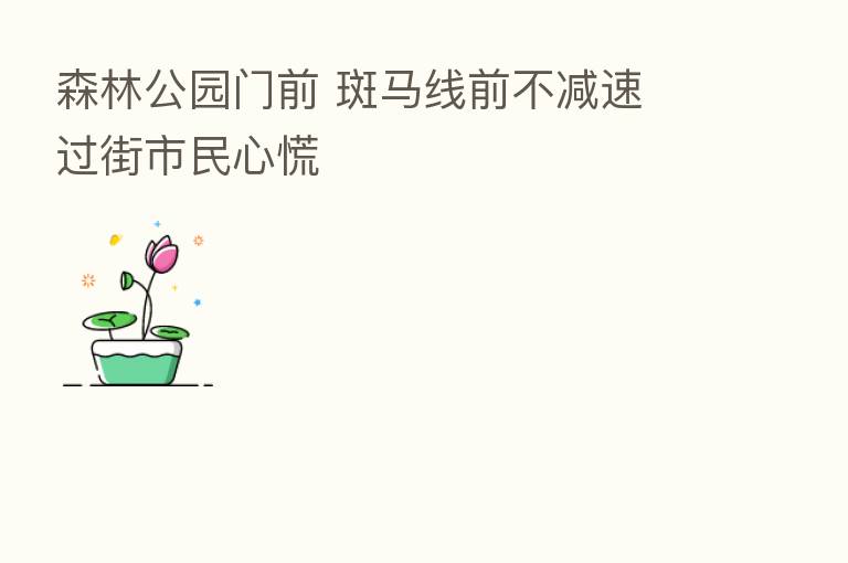 森林公园门前 斑马线前不减速 过街市民心慌