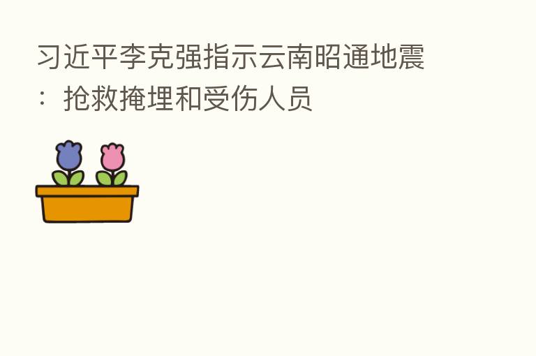          李克强指示云南昭通地震：抢救掩埋和受伤人员