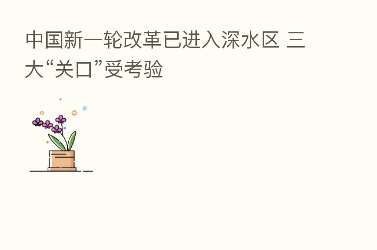 中国新一轮改革已进入深水区 三大“关口”受考验