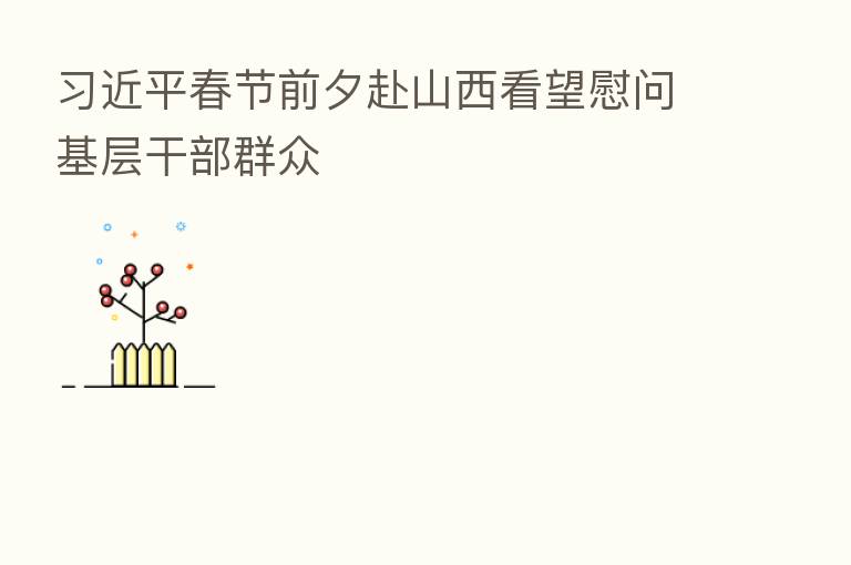 春节前夕赴山西看望慰问基层干部群众