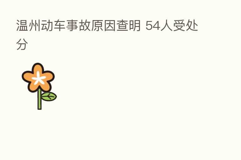 温州动车事故原因查明 54人受处分