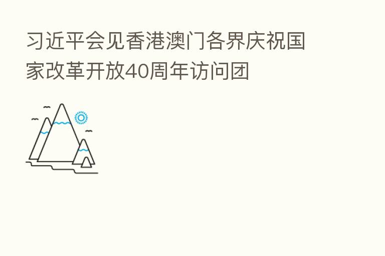 会见香港澳门各界庆祝国家改革开放40周年访问团