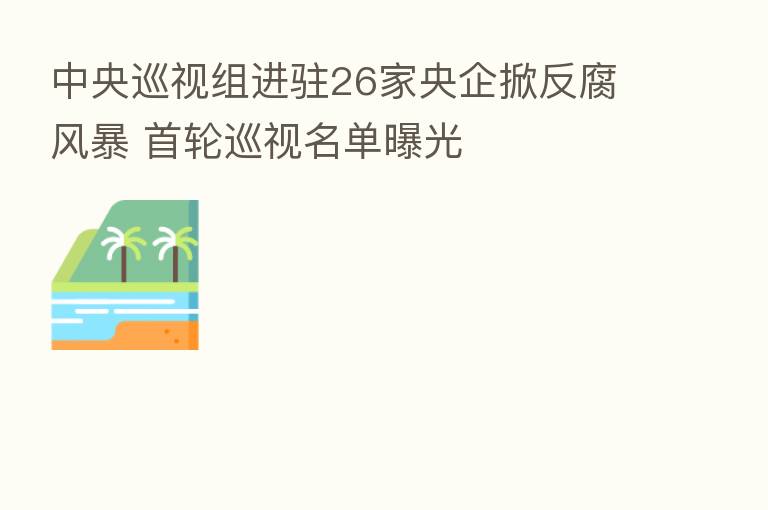中央巡视组进驻26家央企掀反腐风暴 首轮巡视名单曝光