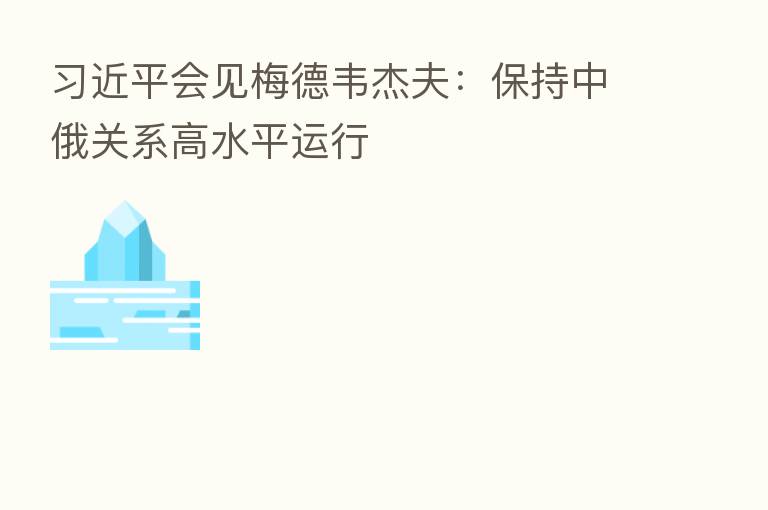 会见梅德韦杰夫:保持中俄关系高水平运行