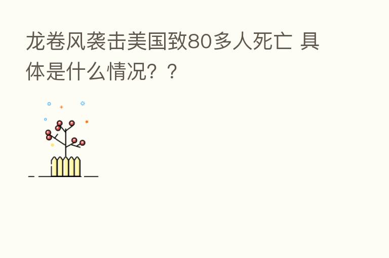 龙卷风袭击美国致80多人死亡 具体是什么情况??