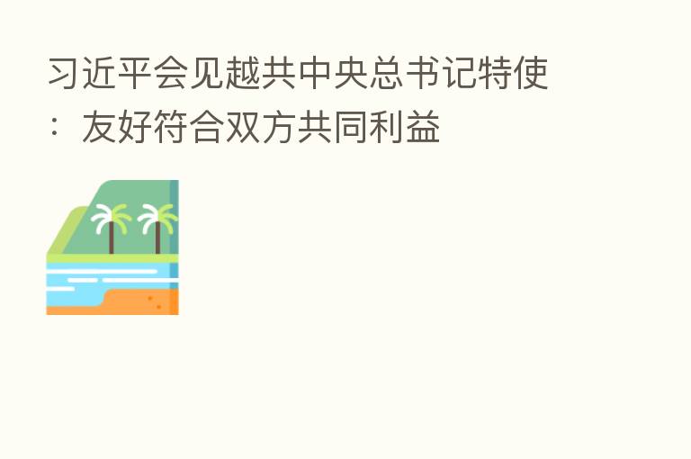          会见越共中央总书记特使：友好符合双方共同利益