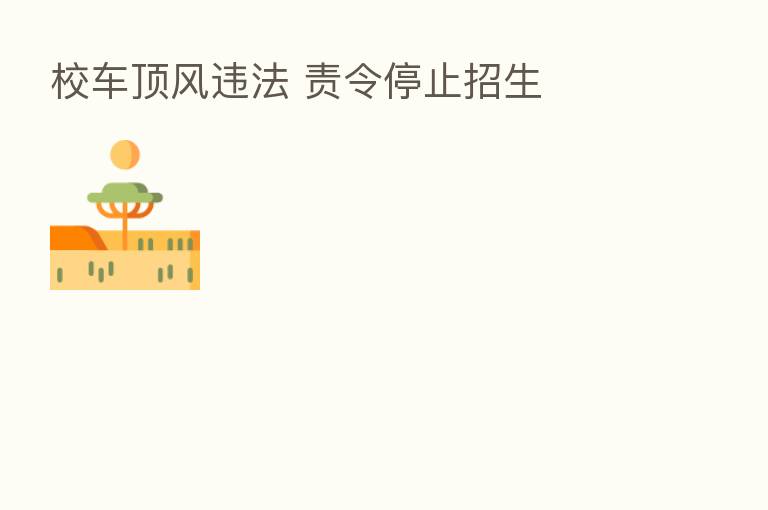 校车顶风违法 责令停止招生