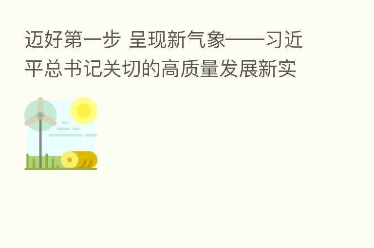 迈好   一步 呈现新气象——         总书记关切的高质量发展新实践