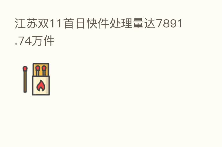 江苏双11首日快件处理量达7891.74万件