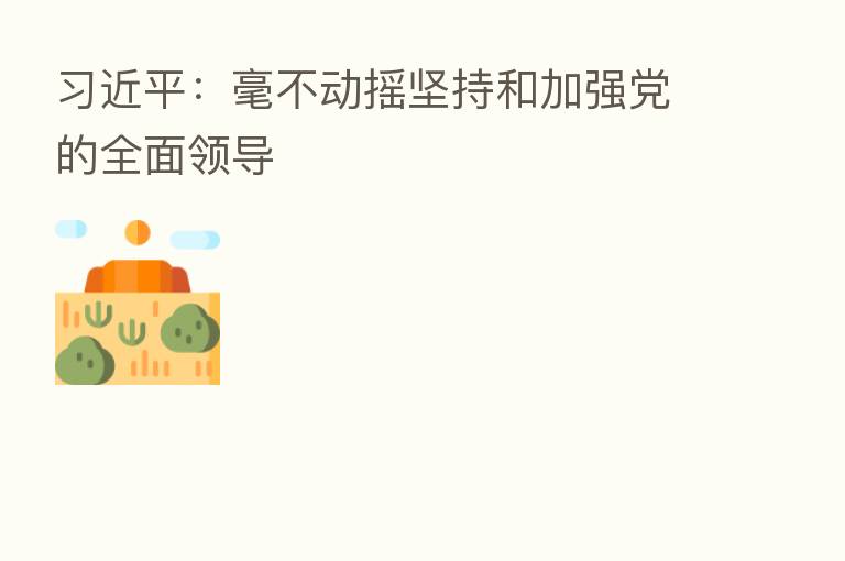          ：毫不动摇坚持和加强党的全面领导