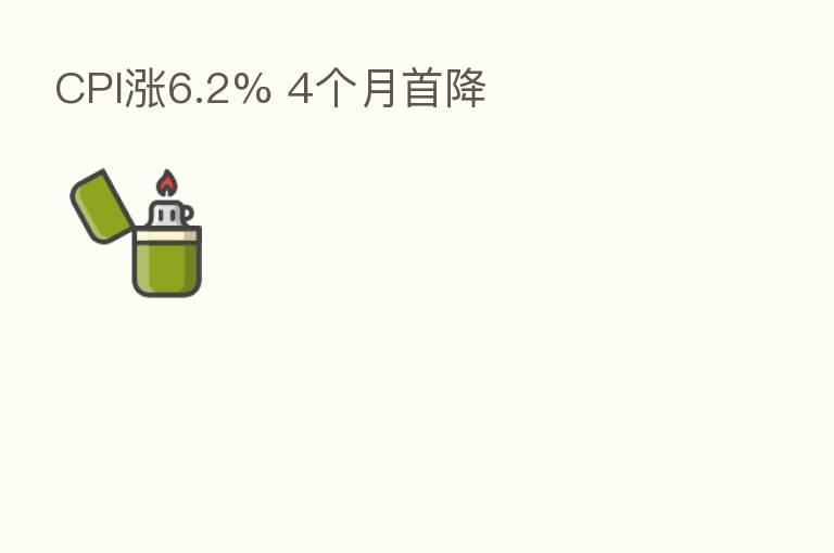CPI涨6.2% 4个月首降