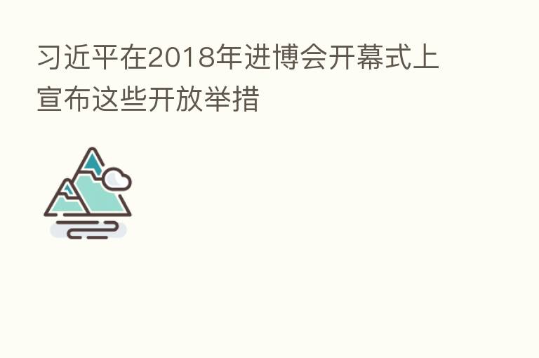          在2018年进博会开幕式上宣布这些开放举措