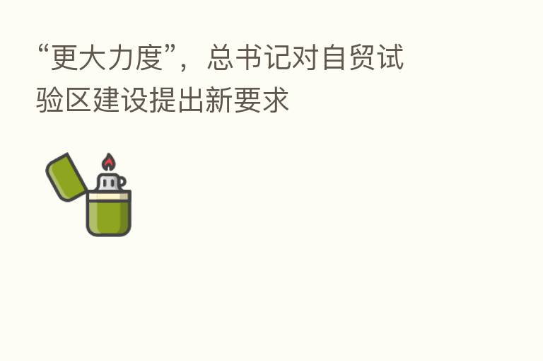 “更大力度”,总书记对自贸试验区建设提出新要求