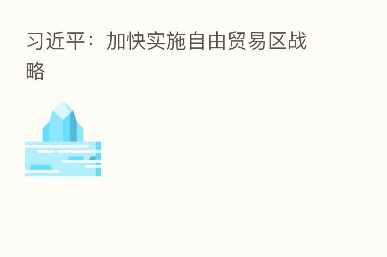 :加快实施自由贸易区战略