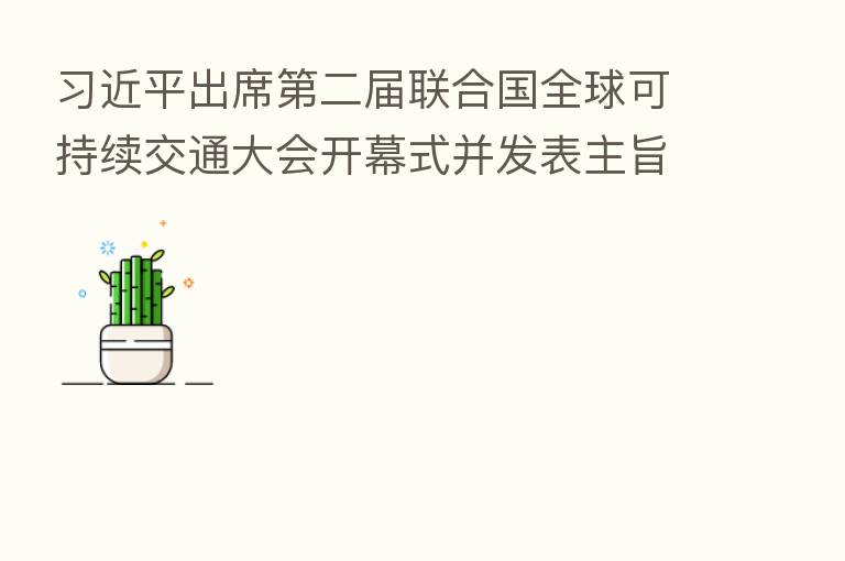 出席 二届联合国全球可持续交通大会开幕式并发表主旨讲话