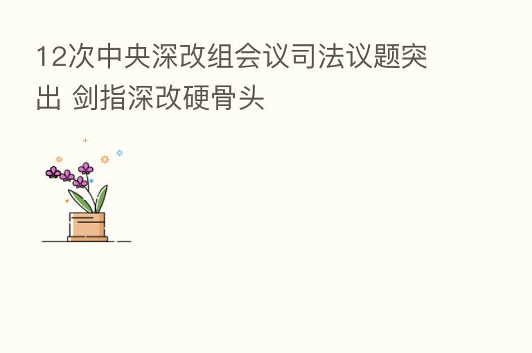 12次中央深改组会议司法议题突出 剑指深改硬骨头