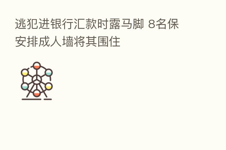 逃犯进银行汇款时露马脚 8名保安排成人墙将其围住