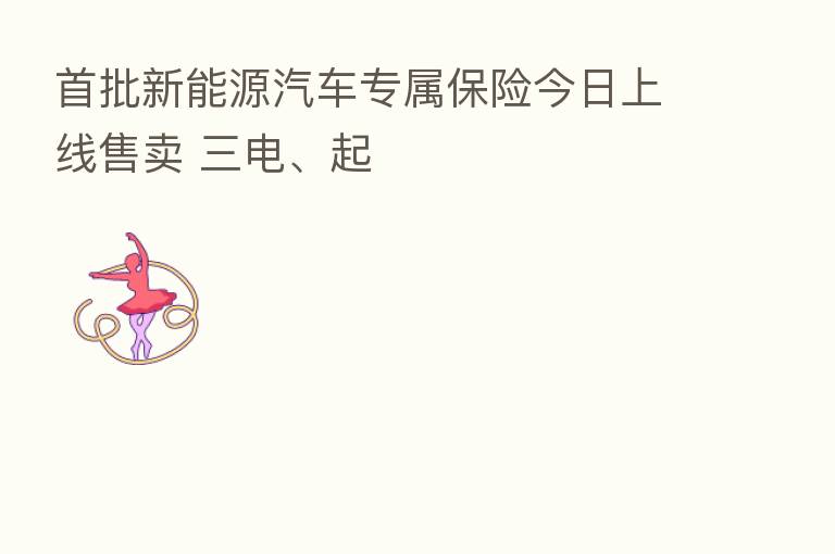 首批新能源汽车专属      今日上线售卖 三电、起
