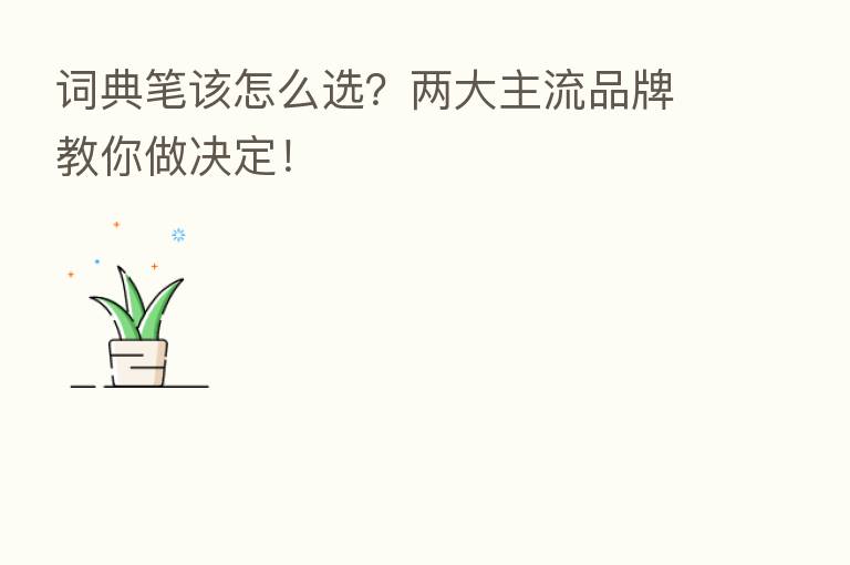 词典笔该怎么选？两大主流品牌教你做决定！
