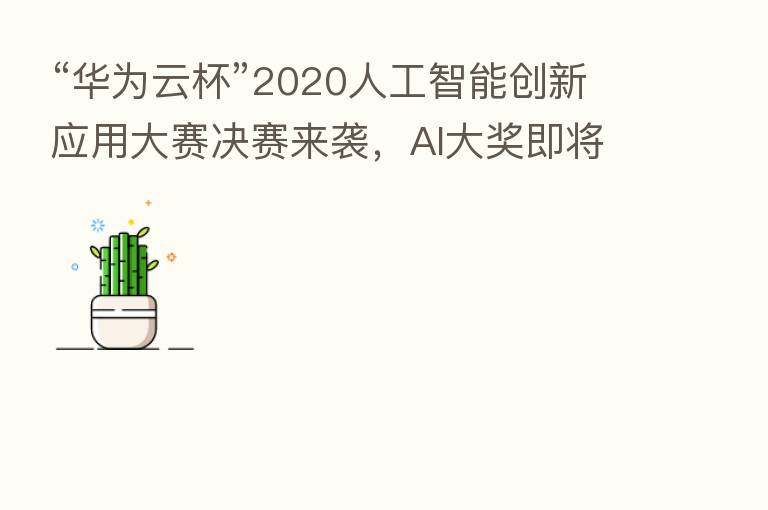 “华为云杯”2020人工智能创新应用大赛决赛来袭,AI大奖即将揭晓