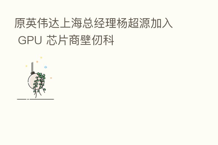 原英伟达上海总经理杨超源加入 GPU 芯片商壁仞科