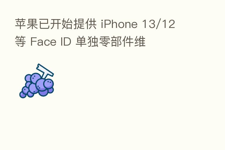 苹果已开始提供 iPhone 13/12 等 Face ID 单独零部件维