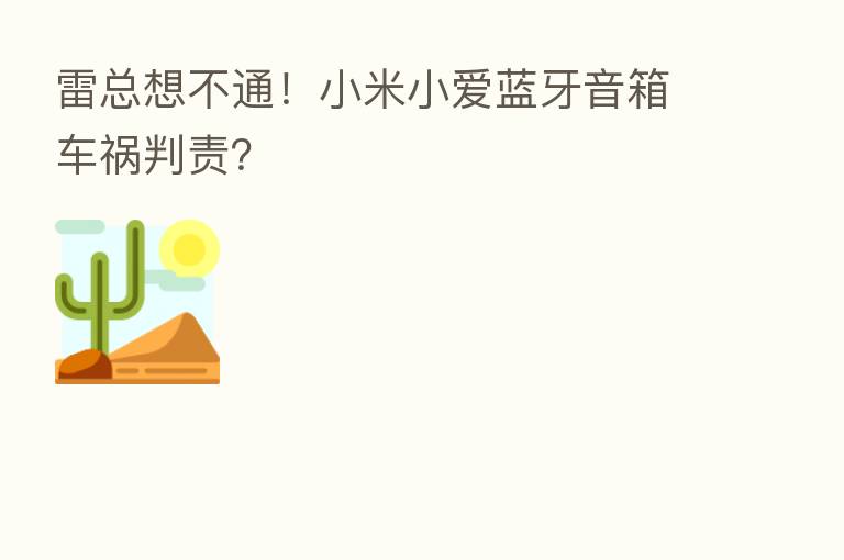 雷总想不通!小米小爱蓝牙音箱车祸判责?