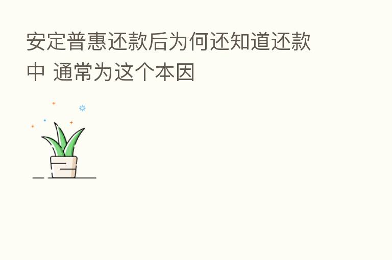 安定普惠还款后为何还知道还款中 通常为这个本因