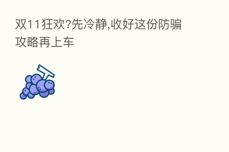 双11狂欢?先冷静,收好这份防骗攻略再上车