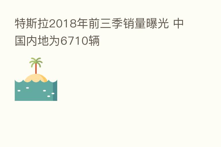 特斯拉2018年前三季销量曝光 中国内地为6710辆