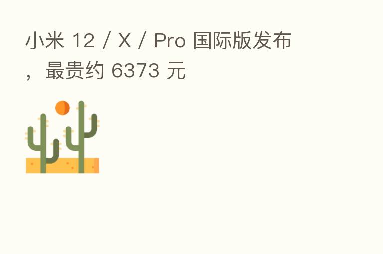 小米 12 / X / Pro 国际版发布，   贵约 6373 元