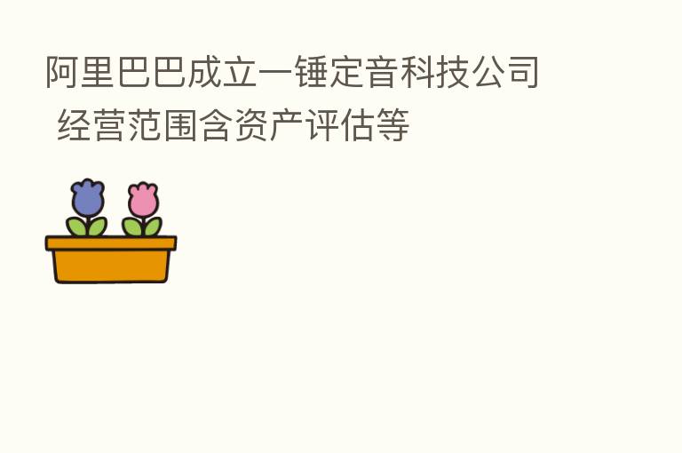 阿里巴巴成立一锤定音科技公司 经营范围含资产评估等