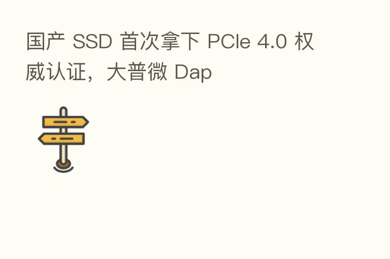 国产 SSD 首次拿下 PCIe 4.0 权威认证，大普微 Dap