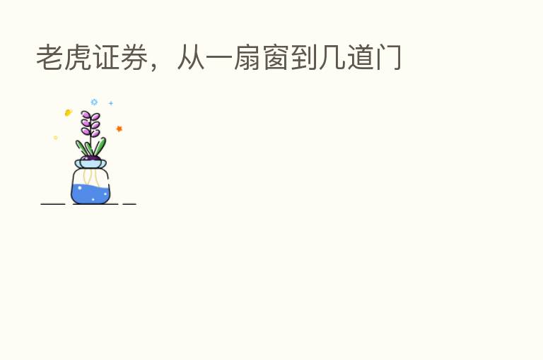 老虎证券,从一扇窗到几道门