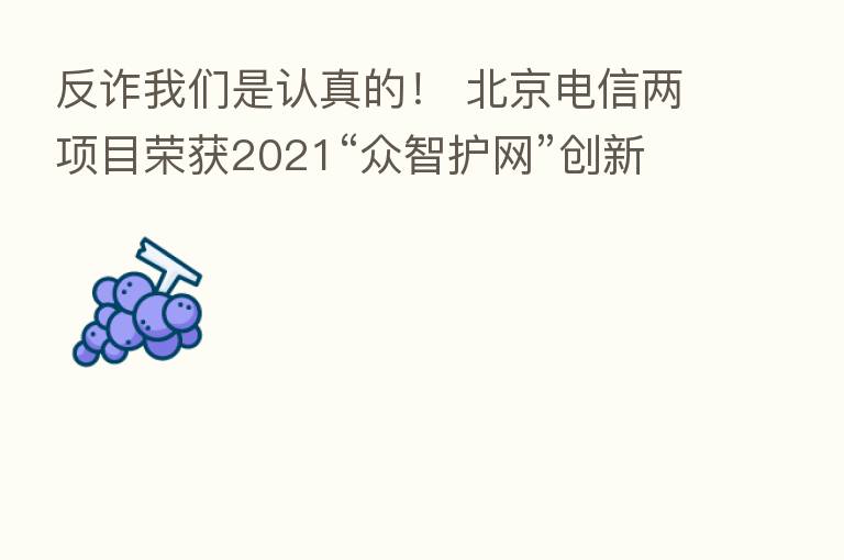 反诈我们是认真的！ 北京电信两项目荣获2021“众智护网”创新实践案例奖