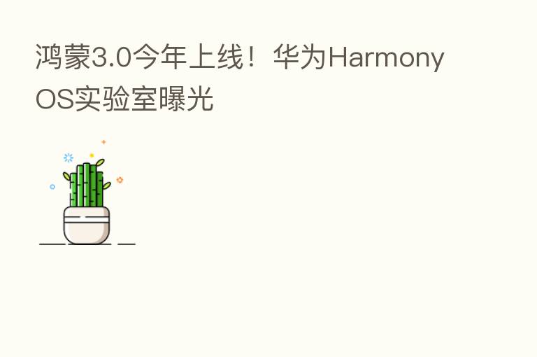 鸿蒙3.0今年上线！华为HarmonyOS实验室曝光