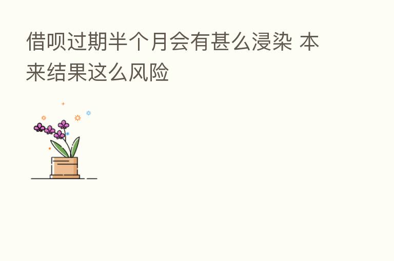 借呗过期半个月会有甚么浸染 本来结果这么风险