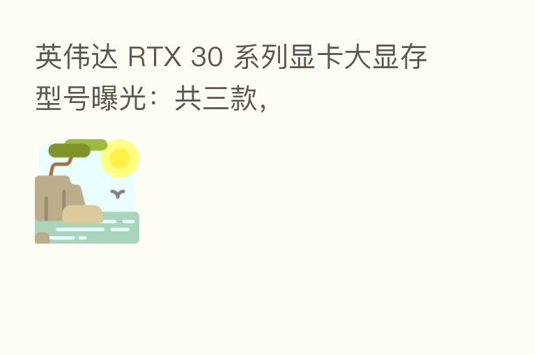英伟达 RTX 30 系列显卡大显存型号曝光：共三款，