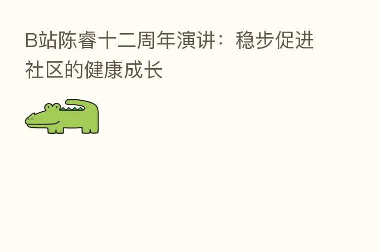B站陈睿十二周年演讲:稳步促进社区的健康成长