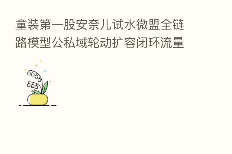 童装   一股安奈儿试水微盟全链路模型公私域轮动扩容闭环流量