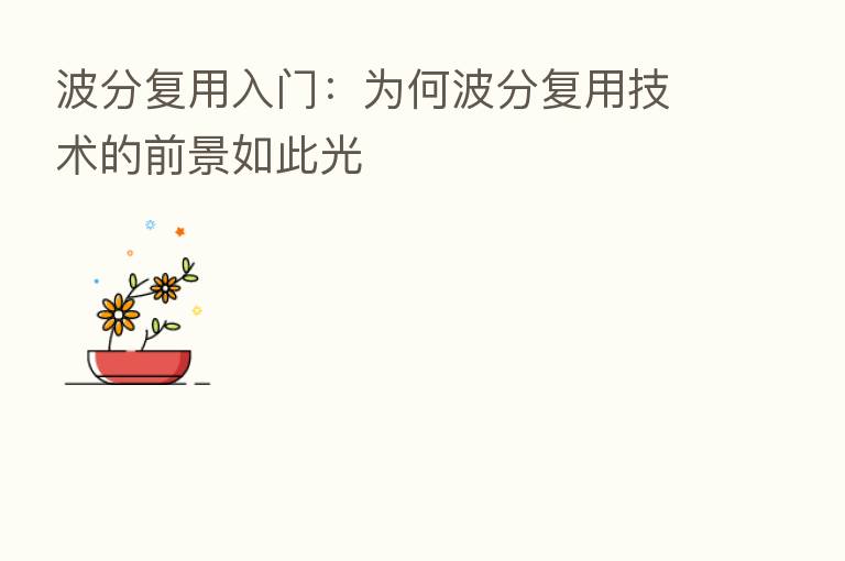 波分复用入门:为何波分复用技术的前景如此光
