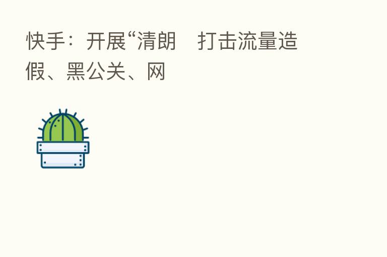 快手：开展“清朗・打击流量造假、黑公关、网
