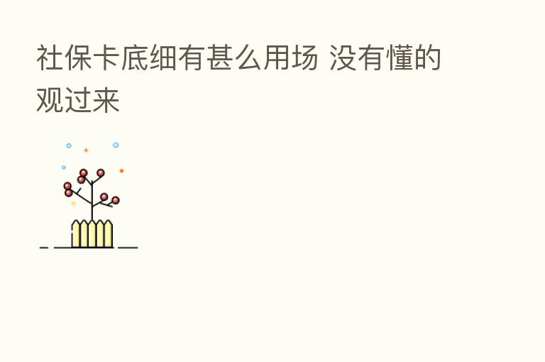 社保卡底细有甚么用场 没有懂的观过来