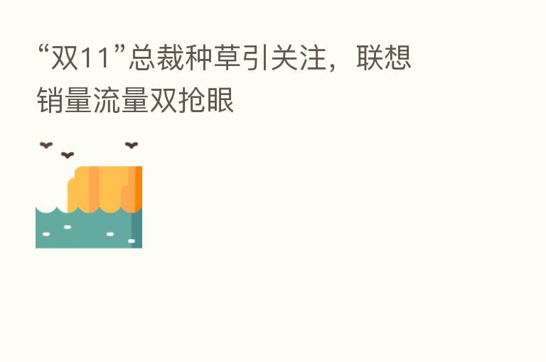“双11”总裁种草引关注,联想销量流量双抢眼