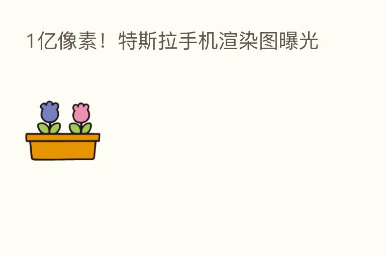 1亿像素！特斯拉手机渲染图曝光