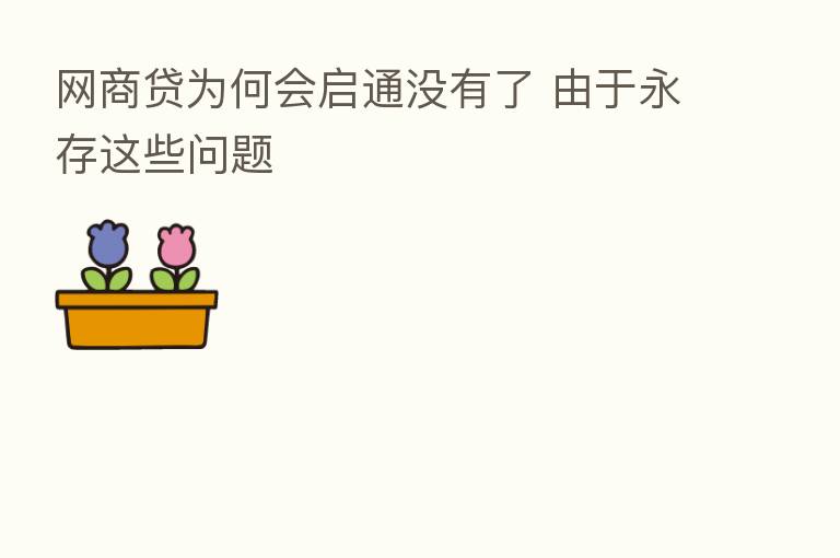 网商贷为何会启通没有了 由于永存这些问题